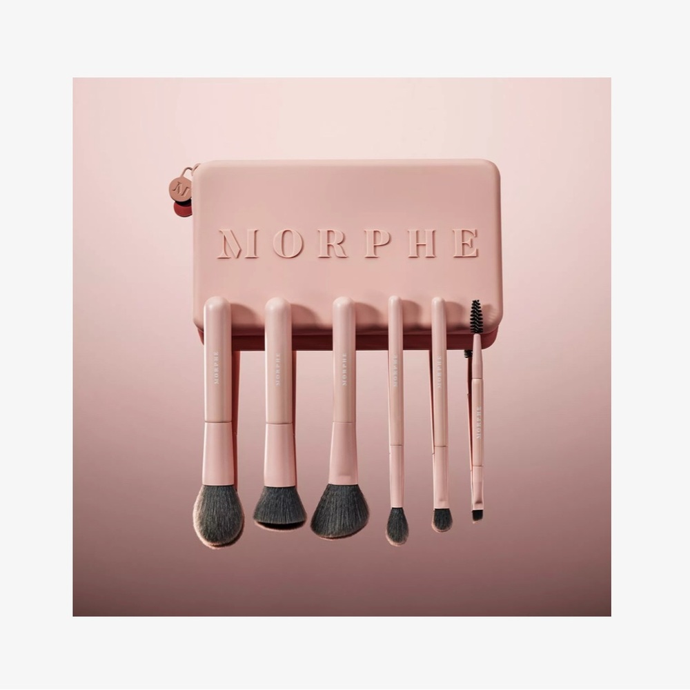 Morphe Pink Brush Set with Case for Flawless Makeup
